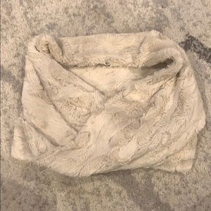 Cream cowl neck scarf